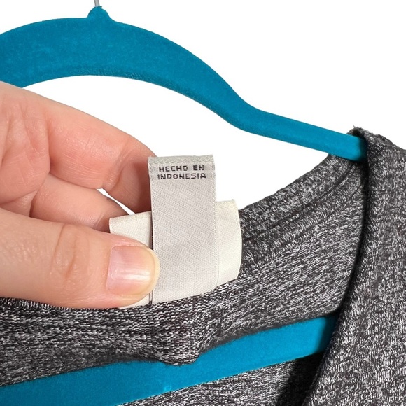 A New Day Charcoal Heather Gray Lace Up Neckline Blouse - Picture 8 of 13